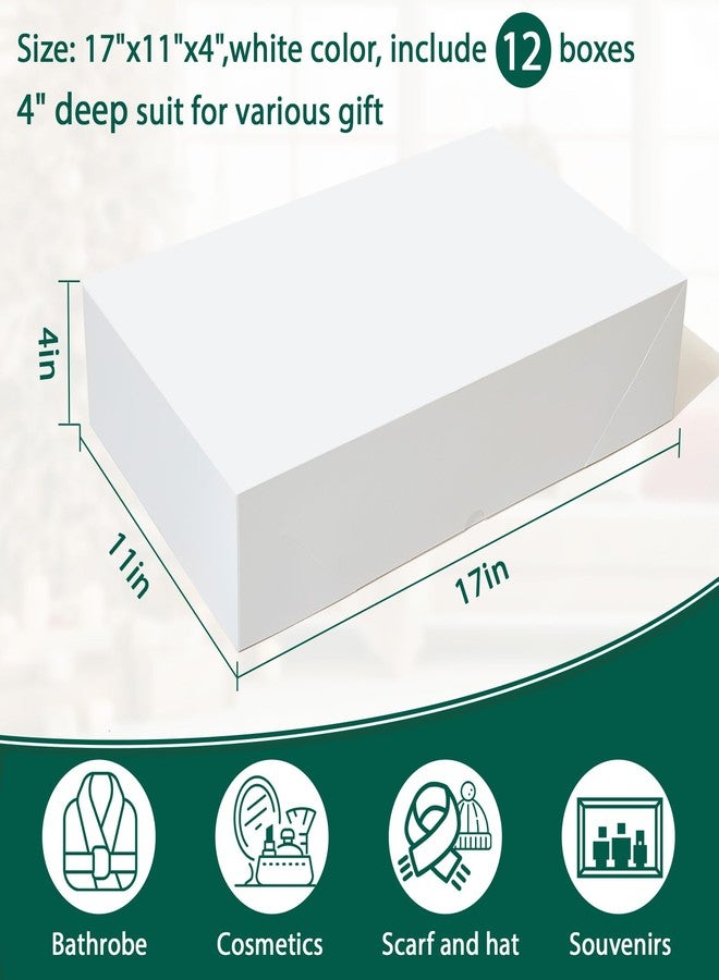 YANGTE 12 Premium Gift Boxes with Lids for Presents, Extra Large White Boxes for Wrapping Gifts, 4-inch Deep Clothing Gift Boxes for Robe, Sweater, Shirt and Christams Gift - Image 2
